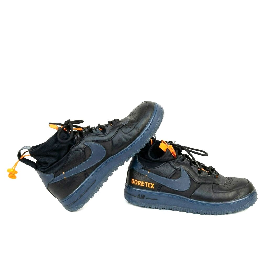 Nike Air Force 1 High WTR The 10th Gore Tex Black Thunder Blue Orange Men 10